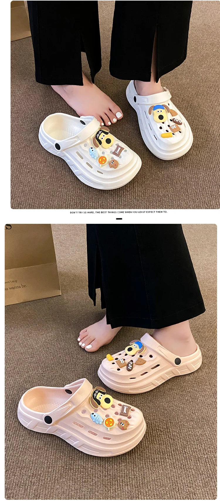 Women's casual and casual sandals for summer wear. 2024 new internet famous thick soled outdoor beach shoes, anti slip wrapped h