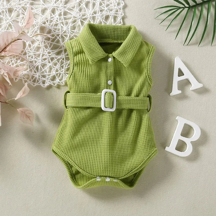 Fashion Solid Infant Clothes Girls Bodysuits Summer Newborn Baby Boy Clothes Sleeveless Baby Bodysuits 3-24 Months