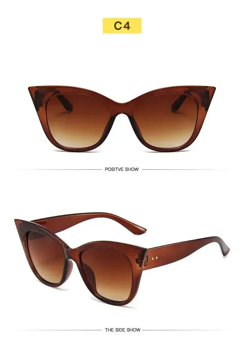 Fashion Cat Eye Sunglasses Women Vintage Oversized Gradient Sun Glasses Shades Female Luxury Designer UV400 Sunglass