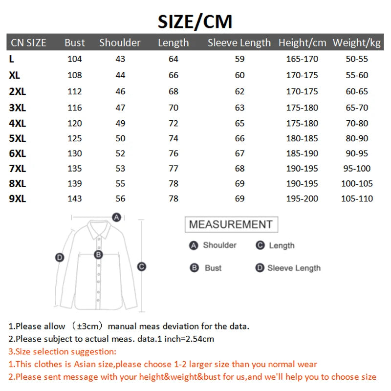 Winter Men Fleece Windproof Casual Jackets Coats Men Fashion Windbreaker Jackets Men’s Jacket Breathable Tops Male Plus Size 9XL