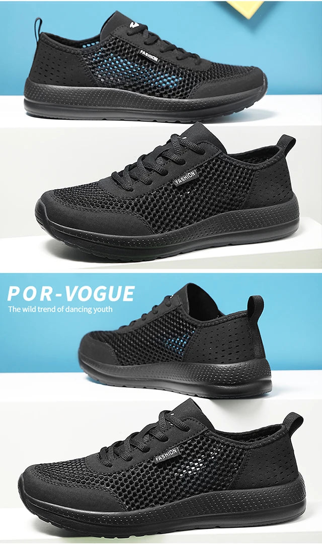 Men's shoes spring summer new soft sole loafers Casual shoes Light fashion mesh leisure sports tennis big size 39-46