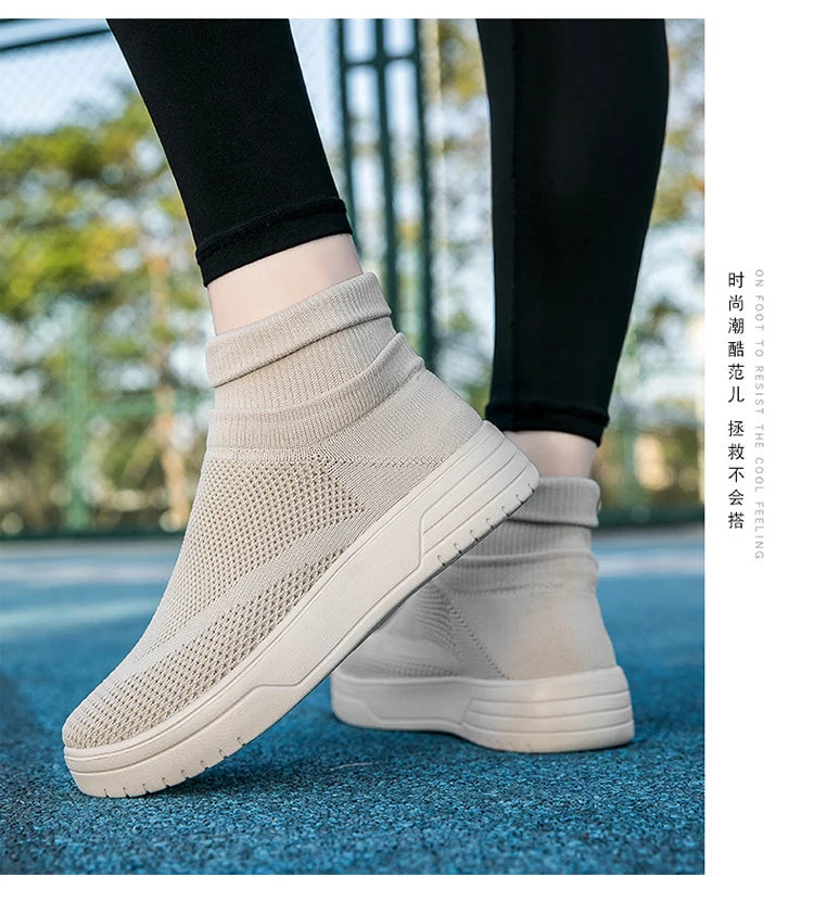 Comfortable casual shoes for men and women High top breathable sneakers for men and women walking shoes large size