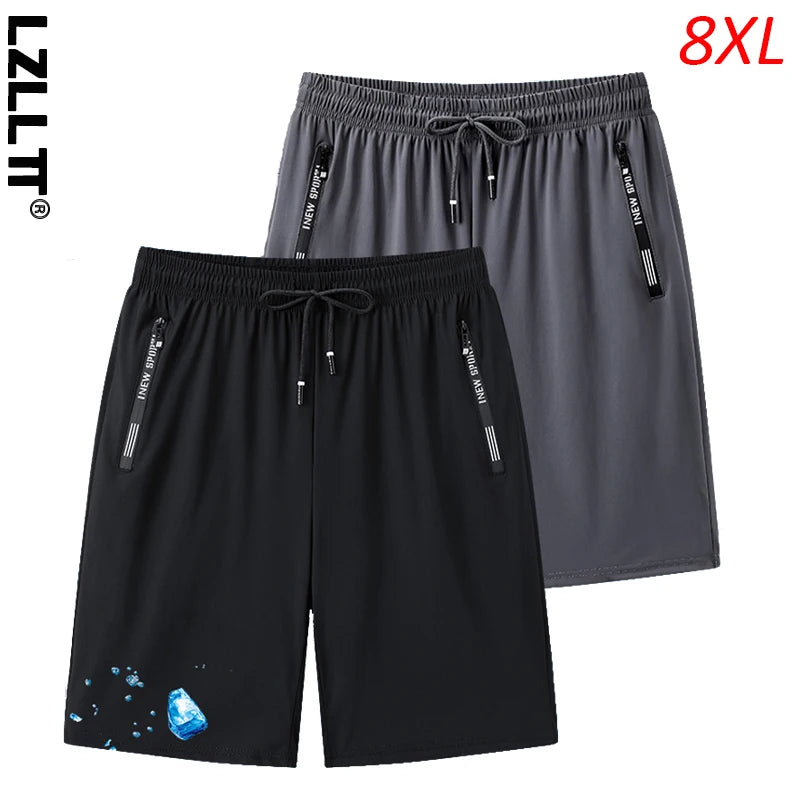 Summer Men Breathable Casual Shorts Mens Jogging Beach Quick Dry Cool Short Pants Man Fitness Sport Short Male Plus Size 7XL 8XL