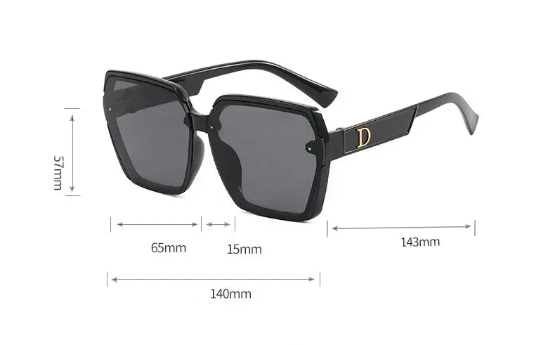 Letter D Square Frame Sunglasses For Women Men Brand Luxury Design Driving Popular Big Sun Glasses Unisex Eyewear Shades 2024