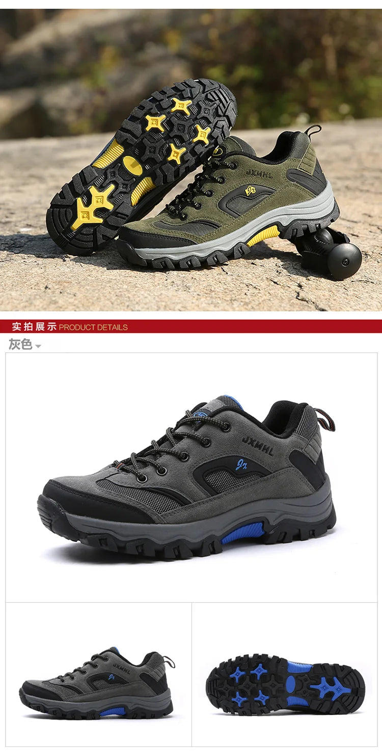 Men's hiking shoes Waterproof hiking shoes Men's climbing Outdoor sports casual shoes High top Fall/Winter hiking plus size 47