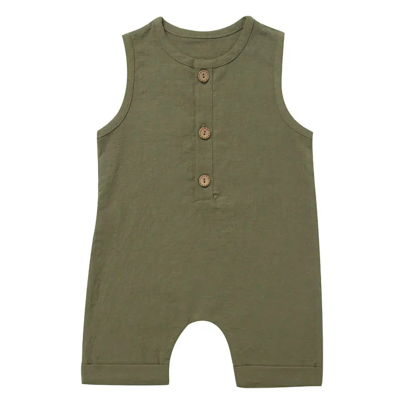 Summer Newborn Clothes Girl Rompers Fashion Solid Color Baby Boys Rompers Sleeveless Cotton Infant Clothing 3-12 Months