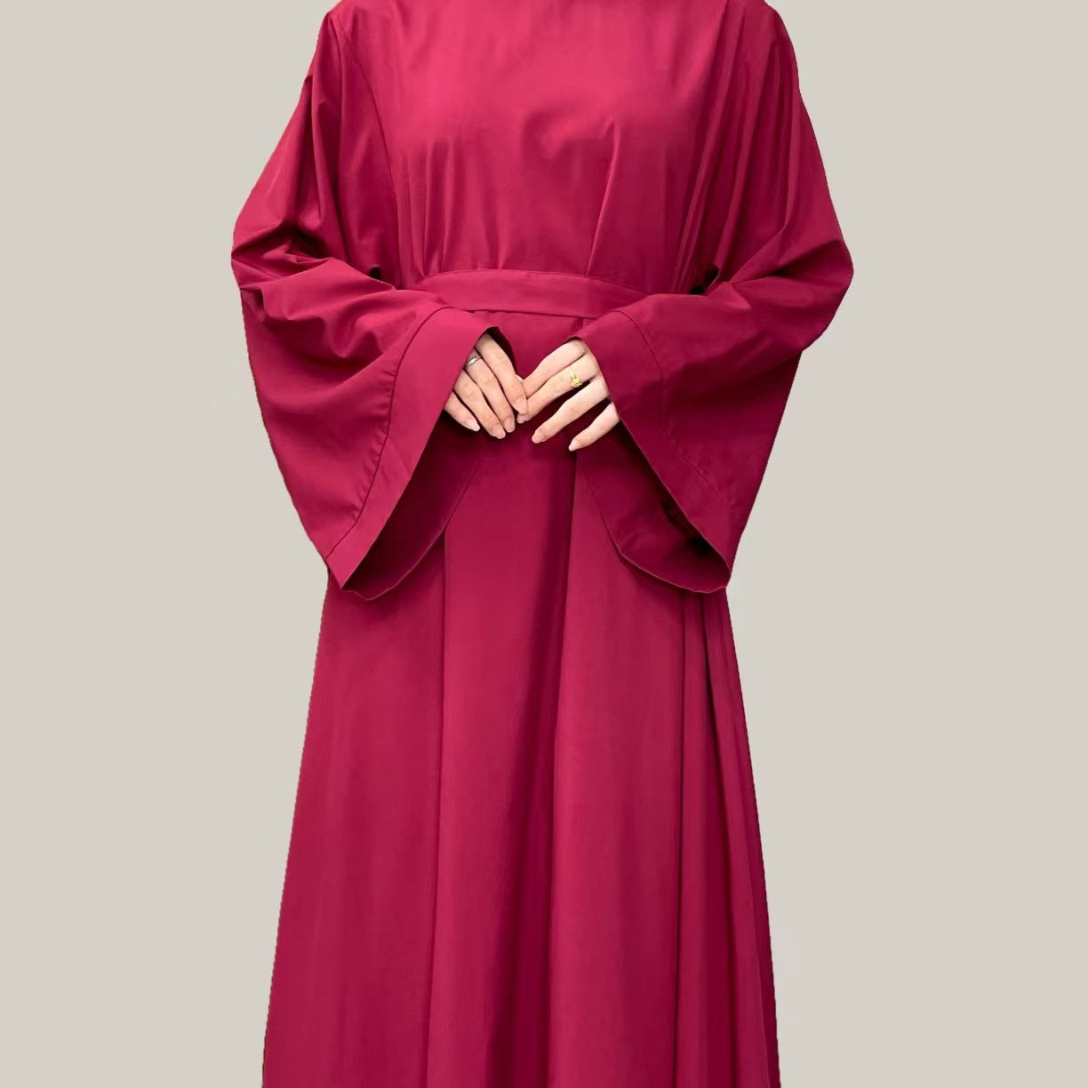 Muslim Abaya Loose One-piece Prayer Dress Full Sleeve Islamic Clothing Women Jilbab Dubai Saudi Robe Lace Up Long Dresses