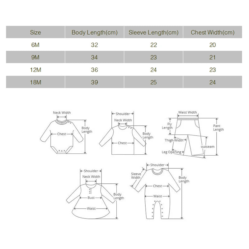 Fashion Newborn Clothes Girls Bodysuits Spring & Autumn Baby Boy Clothes Cotton Long Sleeve Infant Bodysuits 6-18 Months