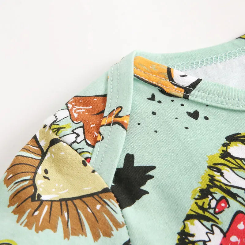 Cartoon Print Newborn Clothes Boys Bodysuits Cotton Short Sleeve Baby Girl Clothes Summer Baby Bodysuits 1-3 Years