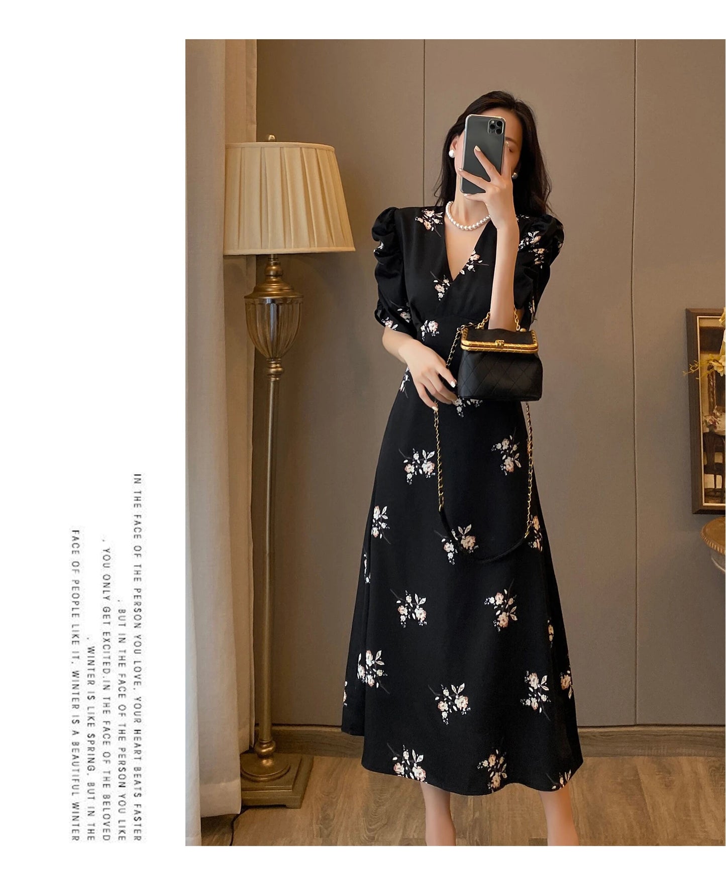 Spring Summer Chiffon Dress Women Casual Dresses Fashion Female Printed Floral V-neck Short Sleeve A-line Dresses Vestidos