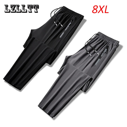 8XL Pant Summer Men Breathable Quick Dry Joggers Pants Mens Casual Cool Sport Pant Sportwear Gym Running Pant Male Plus Size 8XL