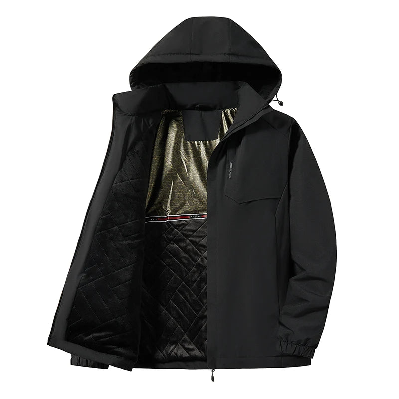 Winter Men Detachable Hat Windproof Jackets Coat Man Fleece Casual Outdoor Parkas Male Outwear Thicken Windbreaker Plus Size 8XL