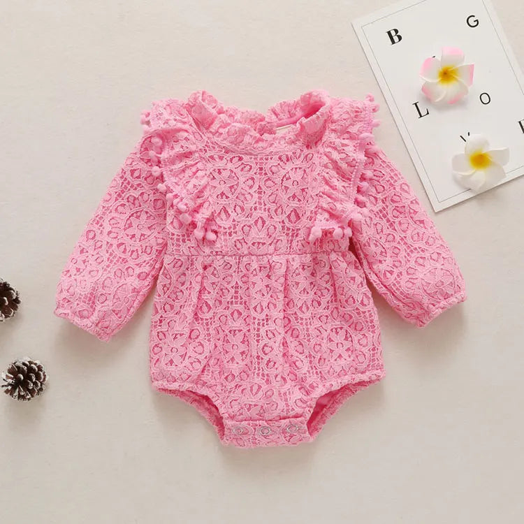 Summer Newborn Clothes Girls Bodysuit Fashion Solid Color Baby Girl Clothes Cotton Long Sleeve Infant Clothng 3-12 Months