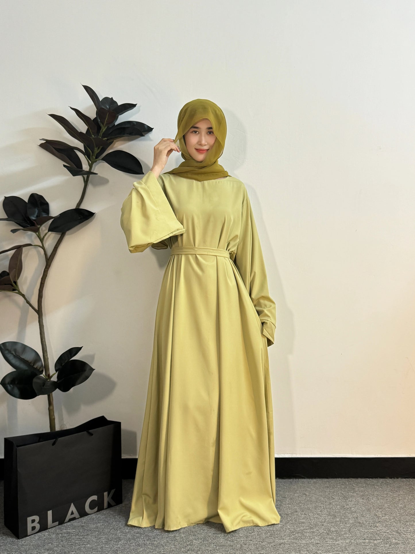 Muslim Abayas Women Kaftans Long Maxi Prayer Dress with Belt Full Sleeve Islamic Clothing Women Jilbabs Ramadan Dresses