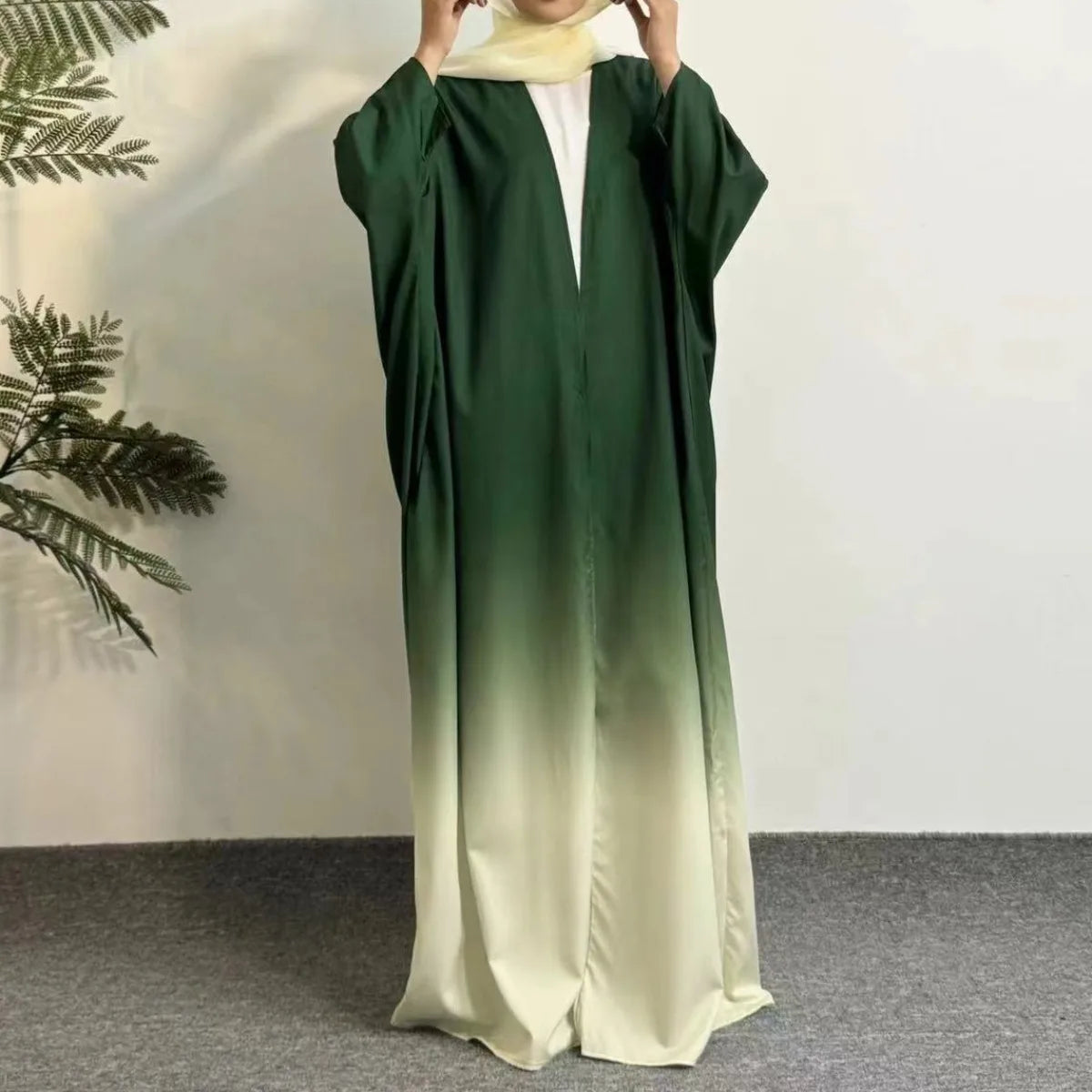 Open Front Abaya,Long Sleeve Maxi Length Dress Women's Clothing Muslim Abayas Cardigan Out Kaftans Women Jilbabs