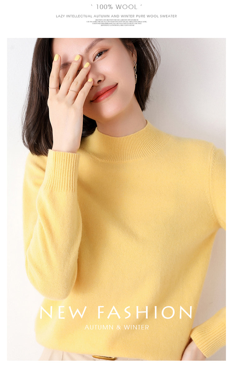 Autumn Winter Knitted Shirts Women Sweaters Pullover Tops Fashion Female Long Sleeve Skinny Elastic Casual Mock neck Sweater