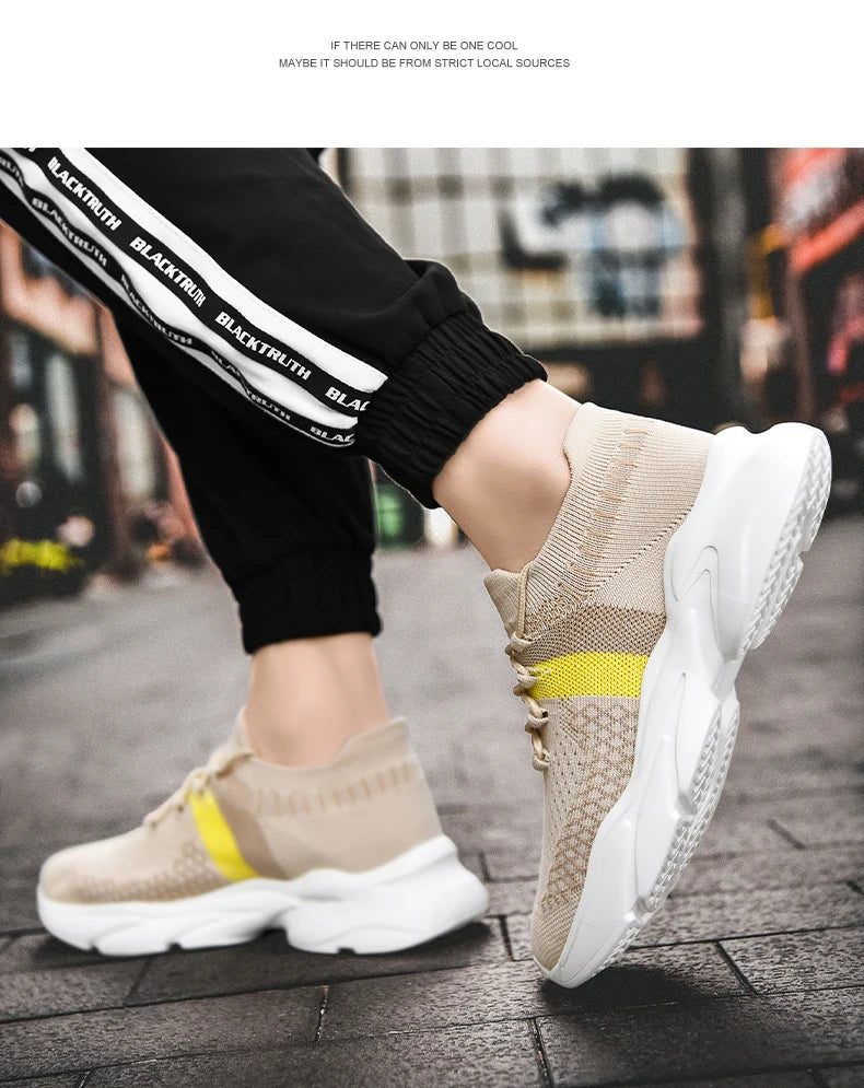 Men's running loafer walking knit shoes Fashion casual sneakers Breathable fitness lightweight men's shoes casual shoes