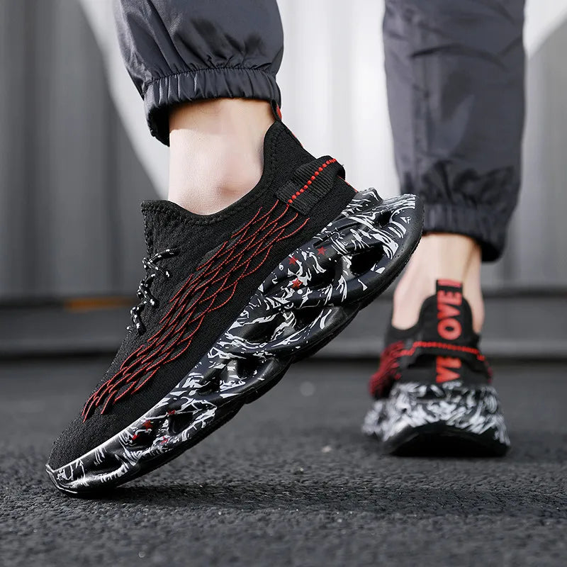 Spring and autumn new men's running shoes breathable casual sports shoes light fashion plus size 39-46 non-slip vulcanized shoes