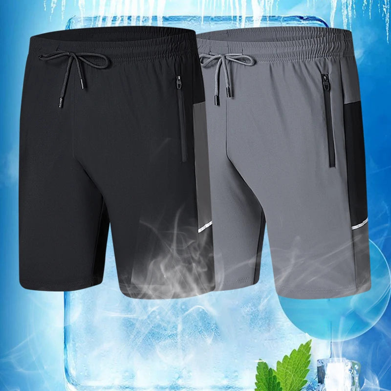 Summer Men Casual Breathable Quick Dry Shorts Mens Ice Cool Bermuda Shorts Pant Man Beach Run Joggers Shorts Male Plus Size 8XL