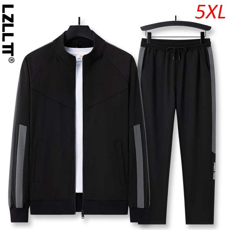 Autumn Men Casual Sport Fitness 2 Pieces Tracksuits Suits Men Sportswear Run Outdoor Sets Male Gym Joggers Sweatpant Jacket Suit