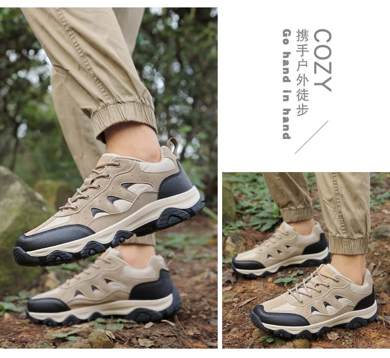 Men's casual sneakers Hiking camping safety boots Hiking sports men's shoes large size flat comfortable fashion walking shoes