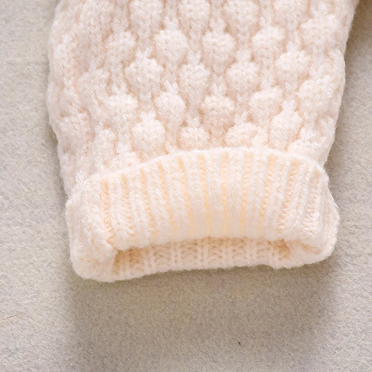 Long Sleeve Hooded Newborn Baby Clothes Knitted Romper Fashoin Solid Color Baby Girl Clothes Winter Warm Infant Clothing