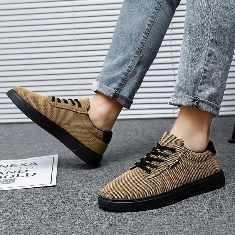 Men's casual sneakers Fashion Outdoor shoes Flats Lace-up Comfortable walking Men's shoes