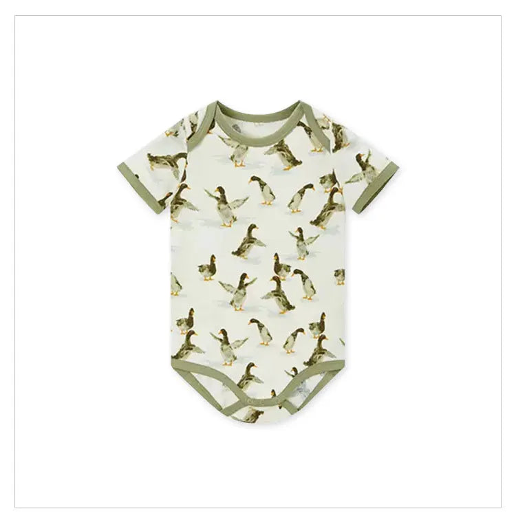 Cute Animal Print Newborn Clothes Boys Bodysuits Cotton Short Sleeve Baby Girl Clothes Summer Infant Bodysuits 3-18 Months