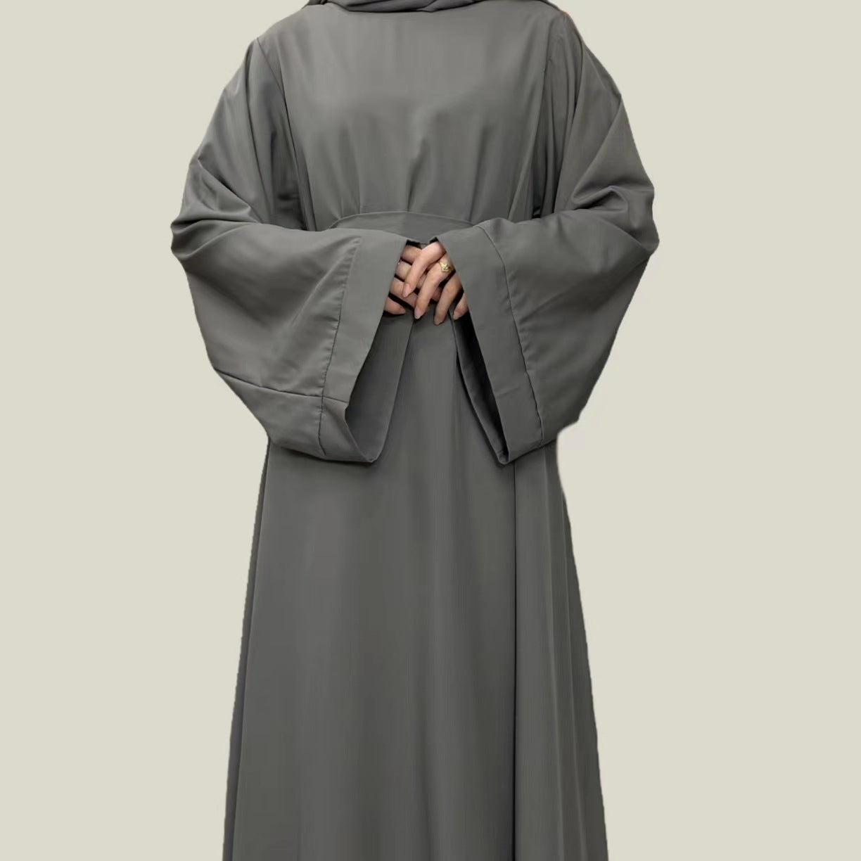 Muslim Abaya Loose One-piece Prayer Dress Full Sleeve Islamic Clothing Women Jilbab Dubai Saudi Robe Lace Up Long Dresses