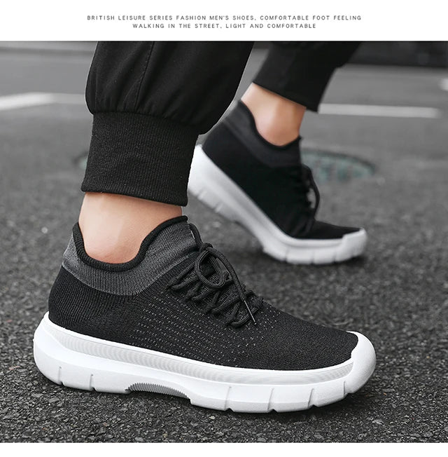 2024 new men's casual breathable sports shoes flat comfortable non-slip mesh surface walking vulcanized men's shoes