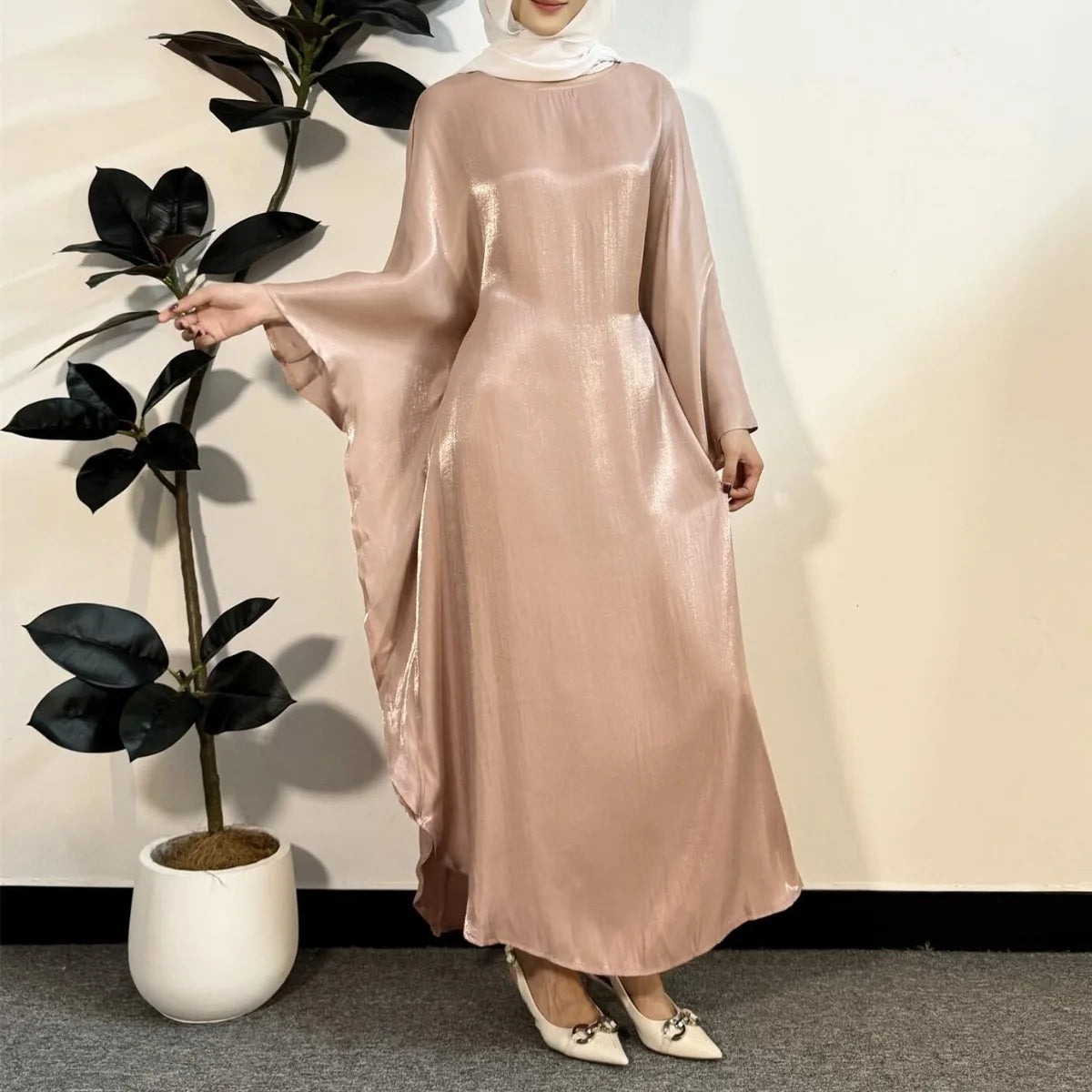 Muslim Abayas Loose Maxi Dresses Women Jilbabs Muslim Dress Casual Solid Robe Islamic Ramadan Dresses Kaftan