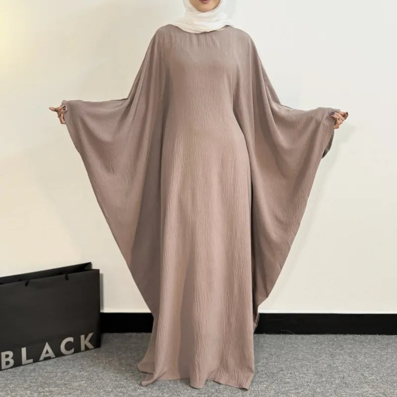 Muslim Abayas Loose Maxi Dresses Women Jilbabs Muslim Dress Full Sleeve O-neck Casual Solid Robe Islamic Ramadan Dresses