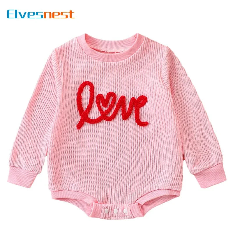 Cartoon Letter Newborn Clothes Newborn Clothes Girls Bodysuits Long Sleeve Knitted O-Neck Baby Boy Clothes 3-12 Months