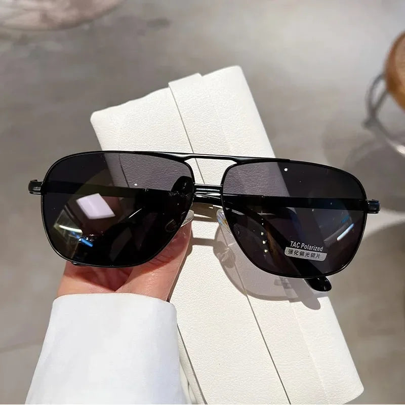 Oversized Vintage Sunglasses Men Women Fashion Polarized Photochromic Shades Eyewear Double Bridge Driving Sun Glasses