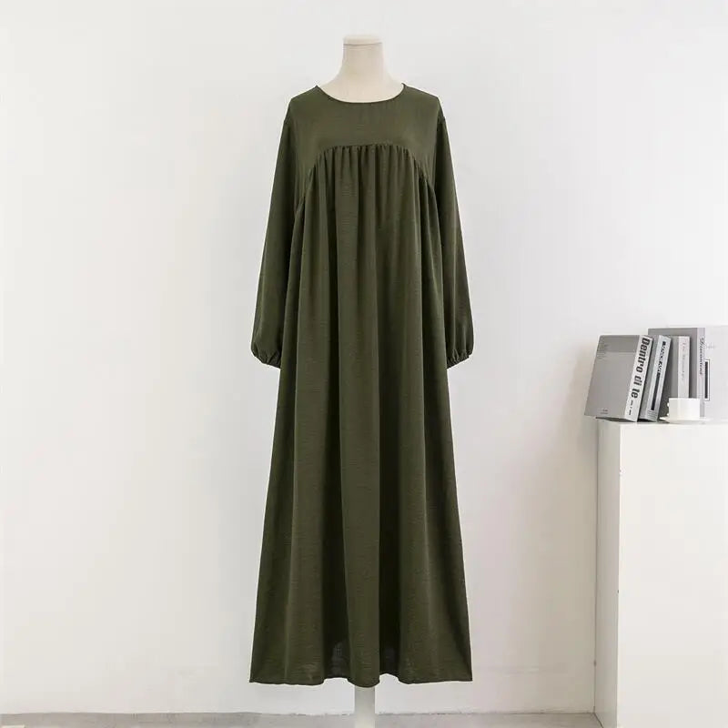 Spirng Autumn Full Sleeve Casual Plus Size Dress Women Loose Maxi Dresses Female Oversize Long Dresses Vestidoes Fit 120KG