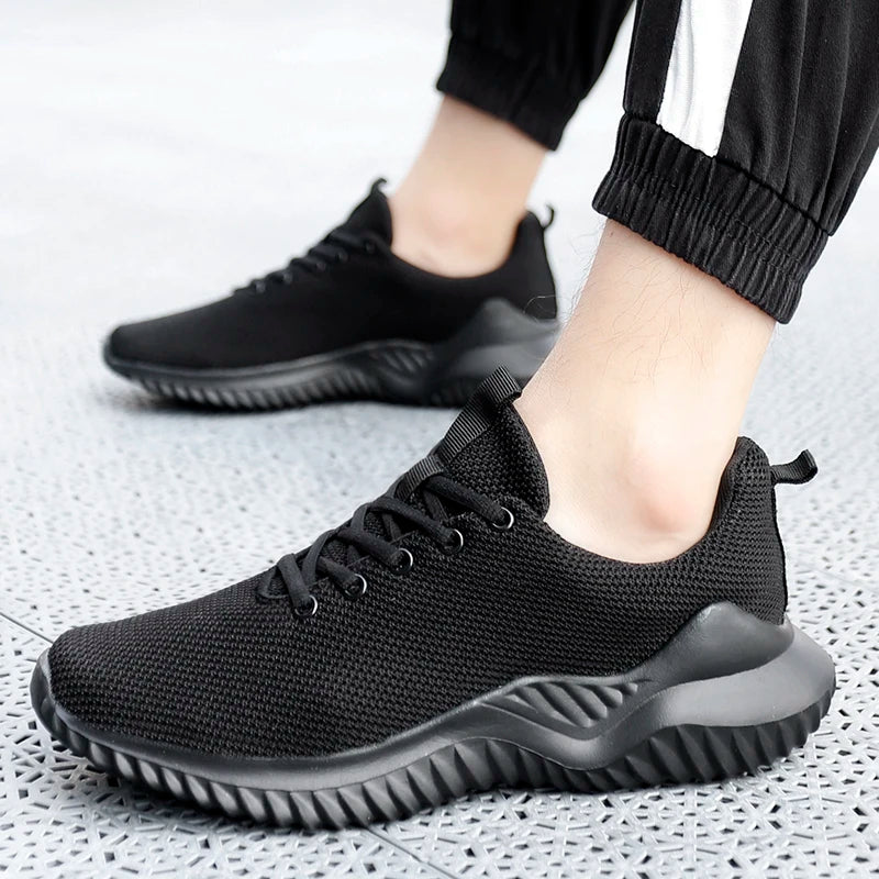 New large size men's shoes mesh surface breathable fashion thick sole sneakers loafers casual sports mens shoes vulcanized shoes