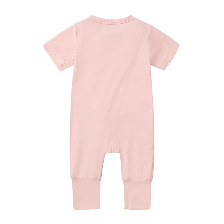 Fashion Solid Color Baby Girl Romper Summer Baby Clothes Boys Rompers Cotton Short Sleeve Zipper Newborn Rompers 3-24 Months