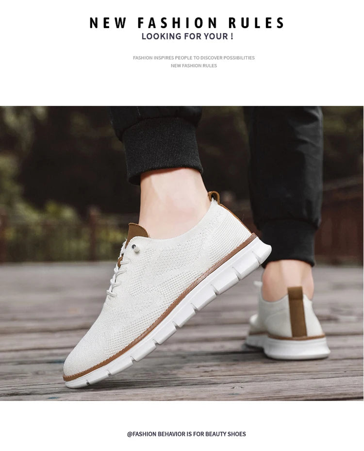 Fashion casual spring and autumn men's shoes breathable lightweight non-slip sports shoes new walking plus size flat men's shoes