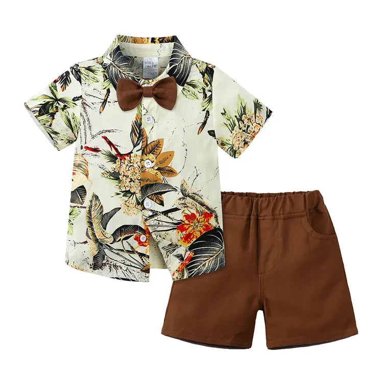 Fashion Kids Clothes Boys Outfit Summer Boy Clothing Sets Cotton Short Sleeve Shirt Shorts Children Clothing 1-6 Years