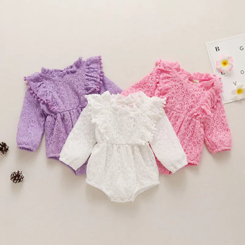 Summer Newborn Clothes Girls Bodysuit Fashion Solid Color Baby Girl Clothes Cotton Long Sleeve Infant Clothng 3-12 Months