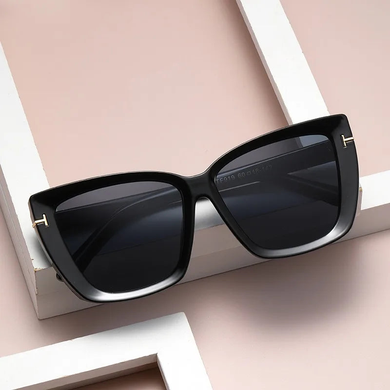 Brand Designer Cat Eye Sunglasses W omen Vintage 2024 High Quality Sun Glasses Fashion Big Frame Cool Sexy Female Oculos