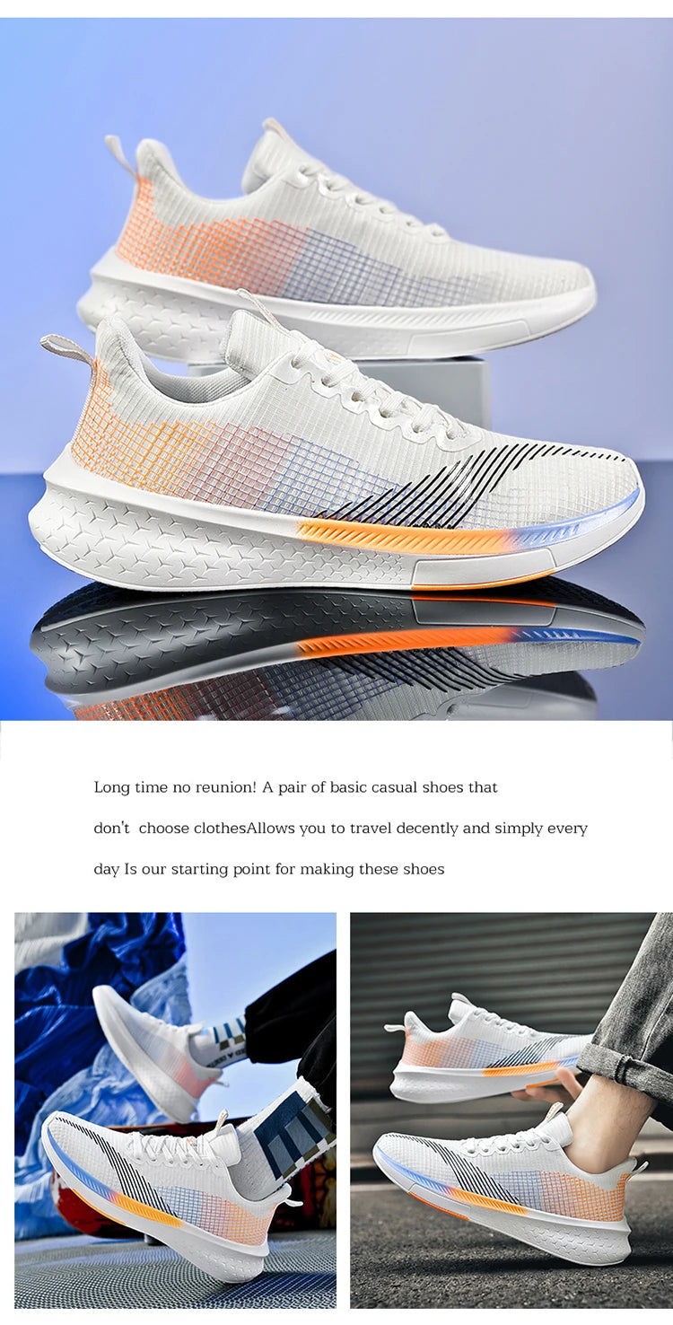 Men's and women's new lightweight non-slip lace-up casual sports shoes lovers large size walking vulcanized walking shoes