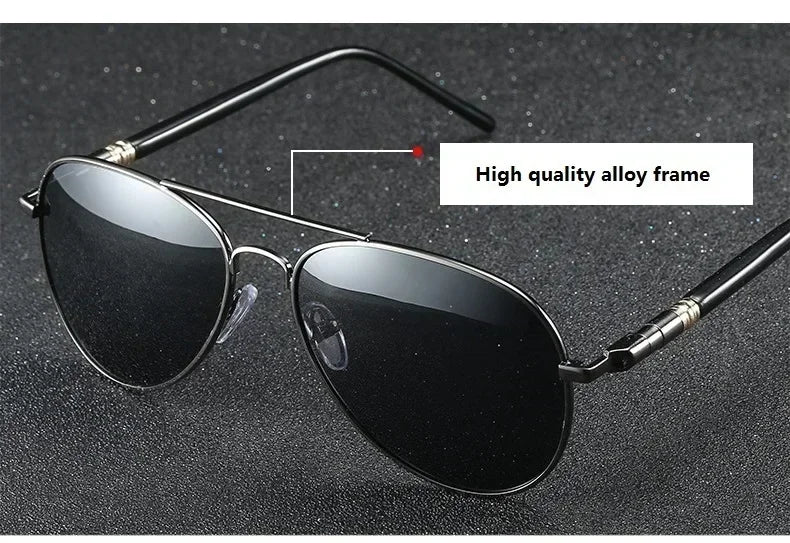 Luxury Pilot Polarized Sunglasses Men Women Driving Fishing Retro Sun Glasses Brand Designer Male Metal Sunglasss For Man UV400