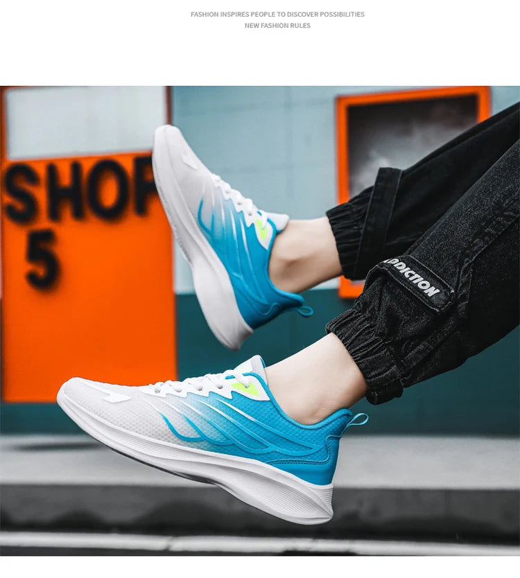 Men's running shoes mesh breathable casual sports shoes light fitness walking loafer men's shoes spring and autumn new