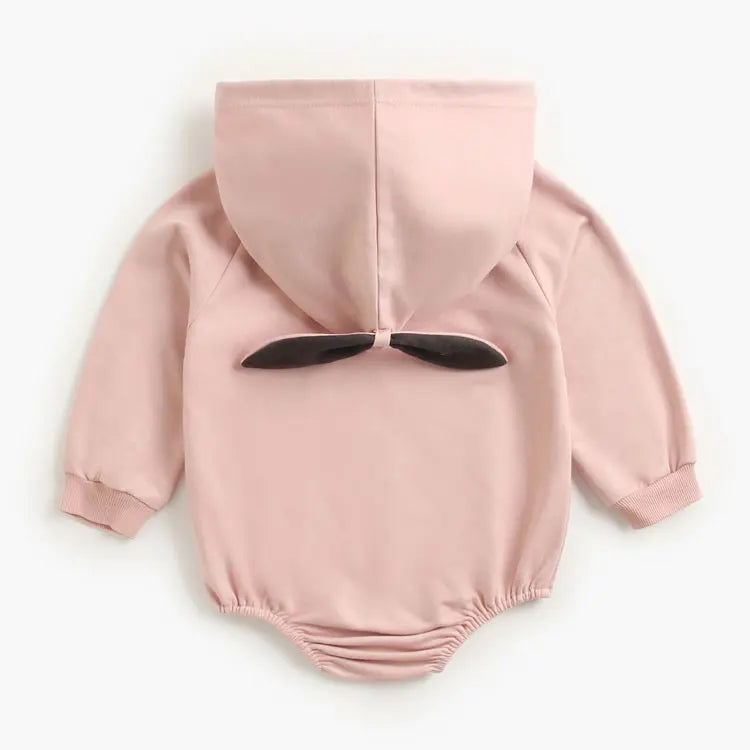 Cartoon Baby Girl Bodysuit Long Sleeves Hooded Cotton Baby Clothes Boys Bodysuits Winter Warm Infant Clothing 1-3 Years