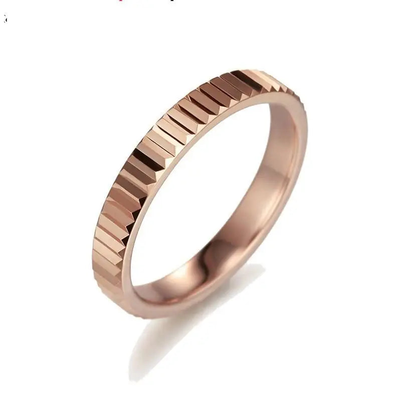 3MM Thin Titanium Steel Rose Gold  Couple Ring Simple Fashion Rose Gold Color Finger Ring For Women and Men mens gifts