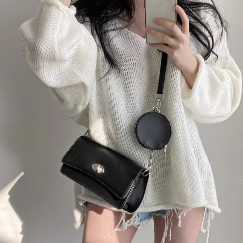 Autumn Winter Loose Sweater Women Fashion Female Long Sleeve V-neck Vintage Pullover Knitted Shirts Casual Sweaters Knitwear