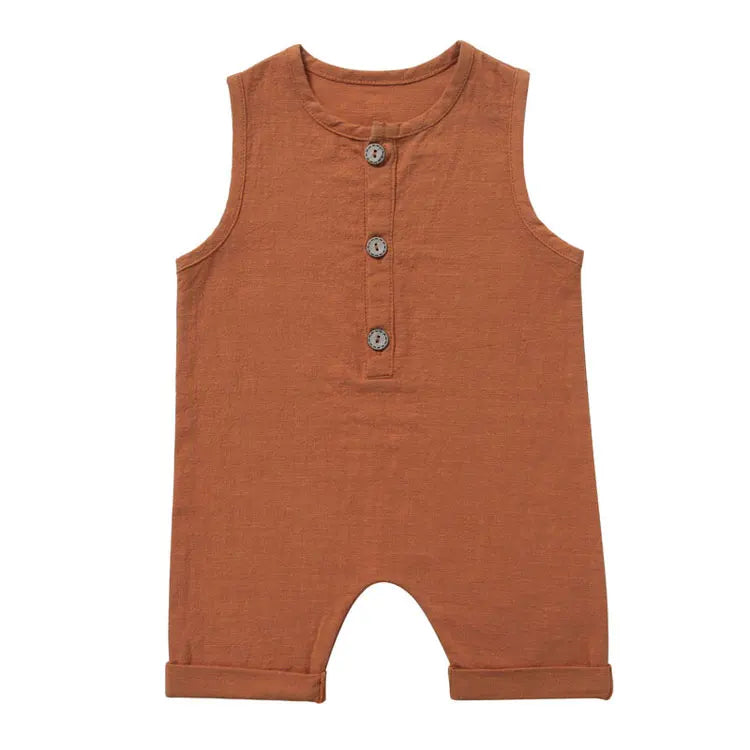 Summer Newborn Clothes Girl Rompers Fashion Solid Color Baby Boys Rompers Sleeveless Cotton Infant Clothing 3-12 Months