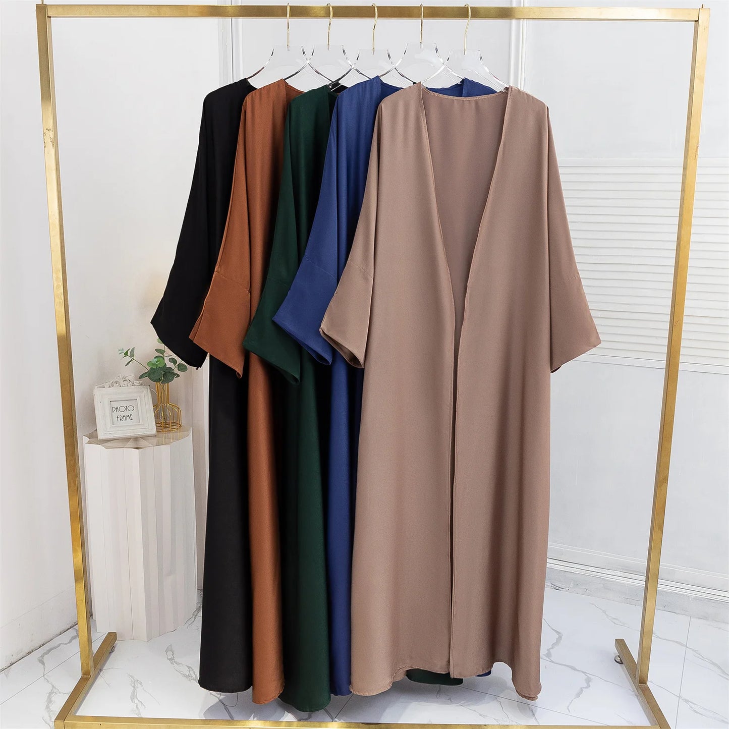 Open Front Abaya Long Sleeve Ramadan Maxi Length Dress, Women's clothing, Muslim Cardigan Abayas Out kaftans Women Jilbabs