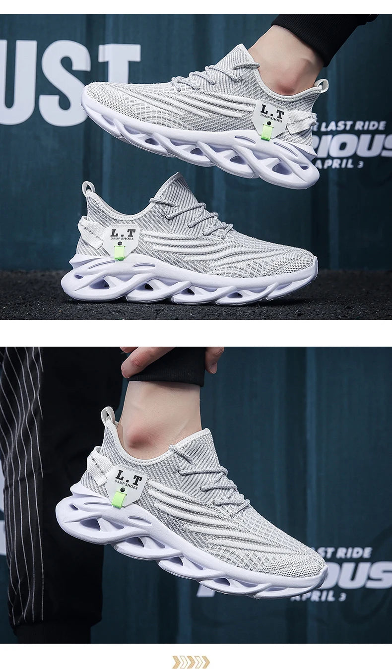 new designer Spring Spring men's breathable casual sports shoes non-slip lightweight extra size walking and running men's shoes